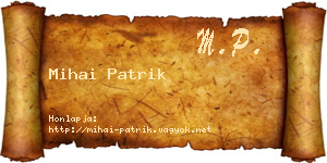 Mihai Patrik névjegykártya